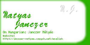 matyas janczer business card