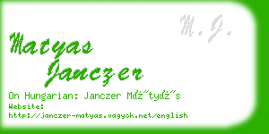 matyas janczer business card